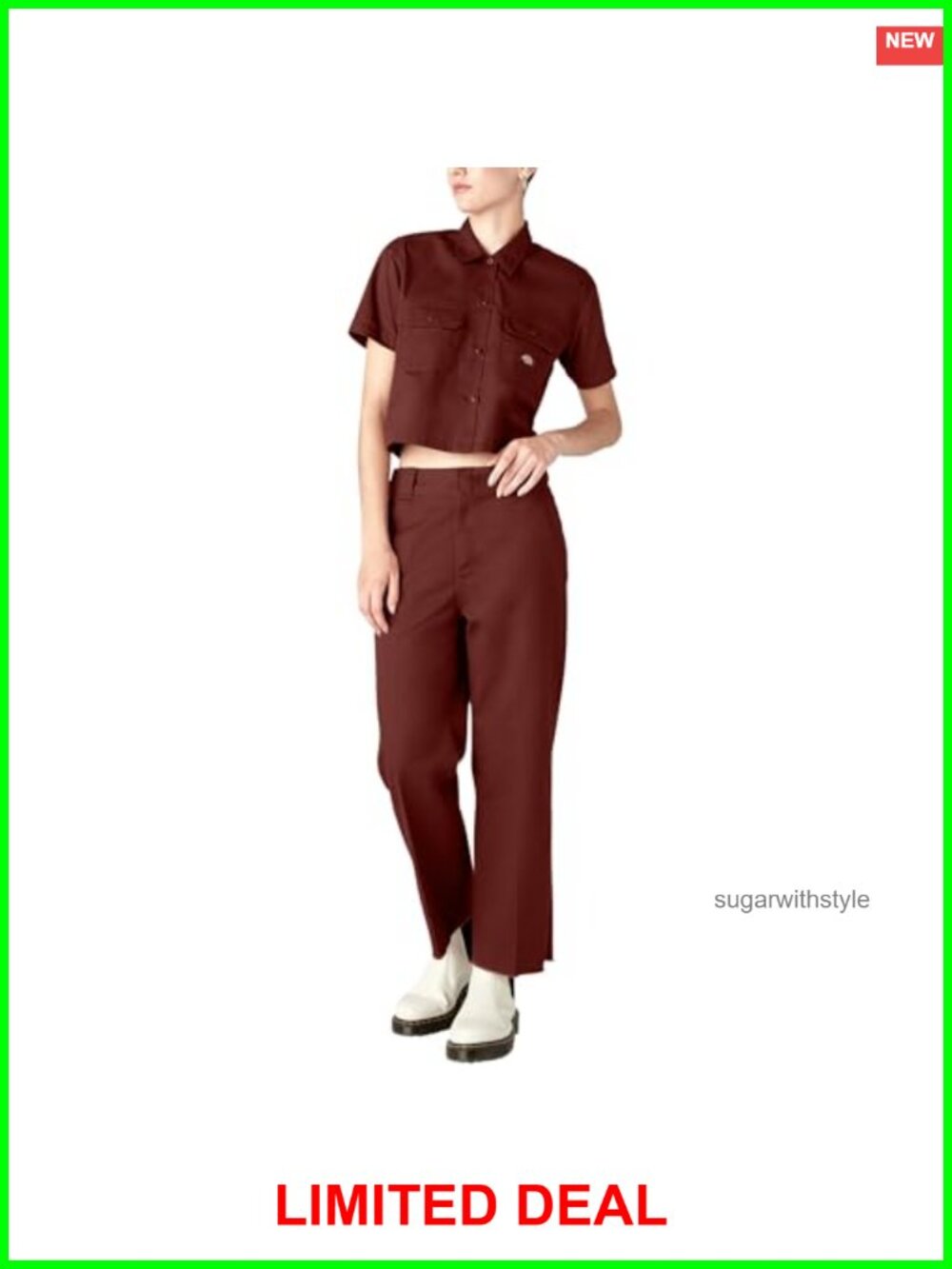 Dickies Crop Ankle Pants Contour Waistband Wider Leg Workwear
